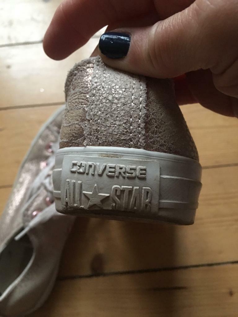 converse rose gold trainers